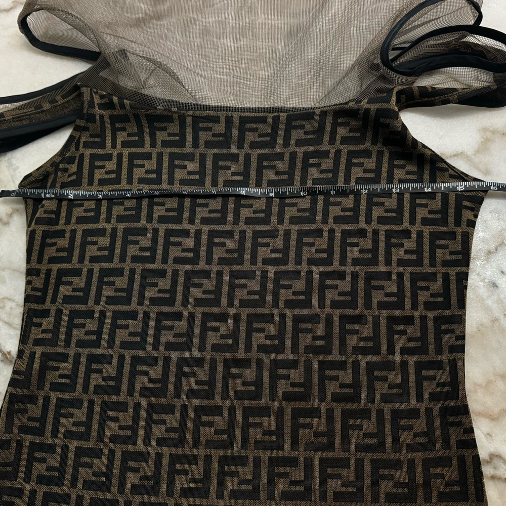 Vintage 90’s Fendi Mesh Overlay Logo Tank - Picture 10 of 13
